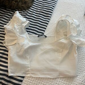 Zara white crop top
